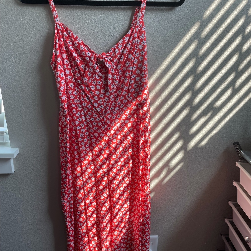 Red Floral Cropped Jumpsuit